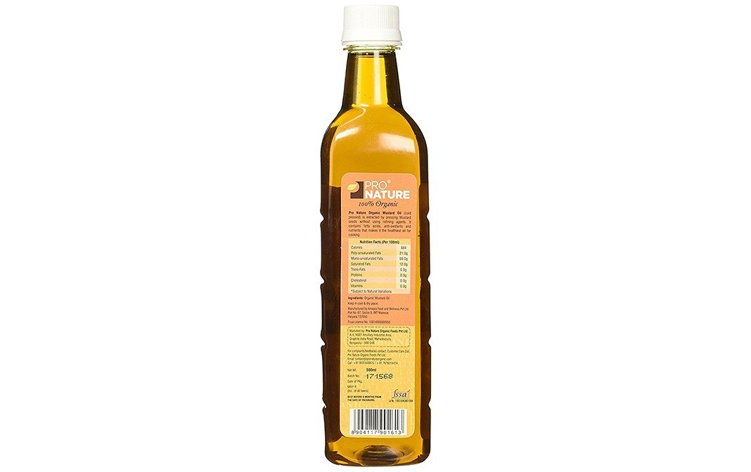 Pro Nature Organic Mustard Oil    Box  500 millilitre